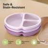 imageKeaBabies Suction Plates with Lids for Baby  3Pack 100 Silicone Toddler Plates with Suction Divided BPAFree Baby Led Weaning Essentials for Kids Dishwasher Microwave Safe Durable SlateAmethyst