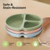 imageKeaBabies Suction Plates with Lids for Baby  3Pack 100 Silicone Toddler Plates with Suction Divided BPAFree Baby Led Weaning Essentials for Kids Dishwasher Microwave Safe Durable SlateMellow