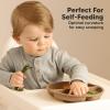 imageKeaBabies Suction Plates with Lids for Baby  3Pack 100 Silicone Toddler Plates with Suction Divided BPAFree Baby Led Weaning Essentials for Kids Dishwasher Microwave Safe Durable SlateAmaze