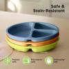 imageKeaBabies Suction Plates with Lids for Baby  3Pack 100 Silicone Toddler Plates with Suction Divided BPAFree Baby Led Weaning Essentials for Kids Dishwasher Microwave Safe Durable SlateKea