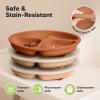 imageKeaBabies Suction Plates with Lids for Baby  3Pack 100 Silicone Toddler Plates with Suction Divided BPAFree Baby Led Weaning Essentials for Kids Dishwasher Microwave Safe Durable SlateTerracotta