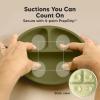 imageKeaBabies Suction Plates with Lids for Baby  3Pack 100 Silicone Toddler Plates with Suction Divided BPAFree Baby Led Weaning Essentials for Kids Dishwasher Microwave Safe Durable SlateOlive