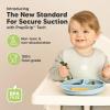 imageKeaBabies Suction Plates with Lids for Baby  3Pack 100 Silicone Toddler Plates with Suction Divided BPAFree Baby Led Weaning Essentials for Kids Dishwasher Microwave Safe Durable SlateAlps