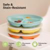 imageKeaBabies Suction Plates with Lids for Baby  3Pack 100 Silicone Toddler Plates with Suction Divided BPAFree Baby Led Weaning Essentials for Kids Dishwasher Microwave Safe Durable SlateAmaze