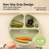 imageKeaBabies Suction Plates with Lids for Baby  3Pack 100 Silicone Toddler Plates with Suction Divided BPAFree Baby Led Weaning Essentials for Kids Dishwasher Microwave Safe Durable SlateForest