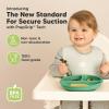imageKeaBabies Suction Plates with Lids for Baby  3Pack 100 Silicone Toddler Plates with Suction Divided BPAFree Baby Led Weaning Essentials for Kids Dishwasher Microwave Safe Durable SlateForest