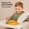 imageKeaBabies Suction Plates with Lids for Baby  3Pack 100 Silicone Toddler Plates with Suction Divided BPAFree Baby Led Weaning Essentials for Kids Dishwasher Microwave Safe Durable SlateHarvest