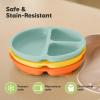 imageKeaBabies Suction Plates with Lids for Baby  3Pack 100 Silicone Toddler Plates with Suction Divided BPAFree Baby Led Weaning Essentials for Kids Dishwasher Microwave Safe Durable SlateAmaze