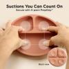 imageKeaBabies Suction Plates with Lids for Baby  3Pack 100 Silicone Toddler Plates with Suction Divided BPAFree Baby Led Weaning Essentials for Kids Dishwasher Microwave Safe Durable SlateRoseate