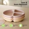 imageKeaBabies Suction Plates with Lids for Baby  3Pack 100 Silicone Toddler Plates with Suction Divided BPAFree Baby Led Weaning Essentials for Kids Dishwasher Microwave Safe Durable SlateDusk