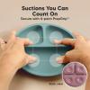 imageKeaBabies Suction Plates with Lids for Baby  3Pack 100 Silicone Toddler Plates with Suction Divided BPAFree Baby Led Weaning Essentials for Kids Dishwasher Microwave Safe Durable SlateQuantum
