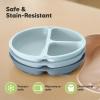 imageKeaBabies Suction Plates with Lids for Baby  3Pack 100 Silicone Toddler Plates with Suction Divided BPAFree Baby Led Weaning Essentials for Kids Dishwasher Microwave Safe Durable SlateAlps