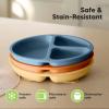imageKeaBabies Suction Plates with Lids for Baby  3Pack 100 Silicone Toddler Plates with Suction Divided BPAFree Baby Led Weaning Essentials for Kids Dishwasher Microwave Safe Durable SlateValiant