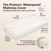 imageWaterproof Crib Mattress Protector Cover Fitted  2Pack Quiet Baby Crib Mattress Pad Sheets 52quot x 28quot Soft Quilted Cotton Baby Sheet Machine Washable Easy Fit Durable KhakiMavySoft WhiteQuin