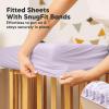 imageWaterproof Crib Mattress Protector Cover Fitted  2Pack Quiet Baby Crib Mattress Pad Sheets 52quot x 28quot Soft Quilted Cotton Baby Sheet Machine Washable Easy Fit Durable KhakiMavyLilacQuin