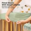 imageWaterproof Crib Mattress Protector Cover Fitted  2Pack Quiet Baby Crib Mattress Pad Sheets 52quot x 28quot Soft Quilted Cotton Baby Sheet Machine Washable Easy Fit Durable KhakiMavySoft FernQuin