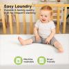imageWaterproof Crib Mattress Protector Cover Fitted  2Pack Quiet Baby Crib Mattress Pad Sheets 52quot x 28quot Soft Quilted Cotton Baby Sheet Machine Washable Easy Fit Durable KhakiMavySoft WhiteMavy