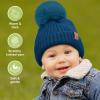 image2Pack Baby Hats for Girls Boys  Stretchy Baby Beanies Cute Newborn ampamp Toddler Winter Hat Soft ampamp Warm Pom Pom Beanie for Infant Toddler Boys Girls 636 Months Ember MCobalt