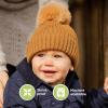 image2Pack Baby Hats for Girls Boys  Stretchy Baby Beanies Cute Newborn ampamp Toddler Winter Hat Soft ampamp Warm Pom Pom Beanie for Infant Toddler Boys Girls 636 Months Ember MCloud