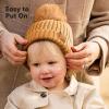 image2Pack Baby Hats for Girls Boys  Stretchy Baby Beanies Cute Newborn ampamp Toddler Winter Hat Soft ampamp Warm Pom Pom Beanie for Infant Toddler Boys Girls 636 Months Ember MBlast