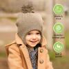imageBaby Beanies Baby Hats for Boys Girls  Cute Toddler Winter Hat Soft ampamp Stretchy Beanies for Infant Newborn 636 Months Cozy ampamp Warm with Earflap Muff ampamp Pom RegaliaTaupe