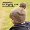 imageBaby Beanies Baby Hats for Boys Girls  Cute Toddler Winter Hat Soft ampamp Stretchy Beanies for Infant Newborn 636 Months Cozy ampamp Warm with Earflap Muff ampamp Pom RegaliaTaupe