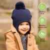 imageBaby Beanies Baby Hats for Boys Girls  Cute Toddler Winter Hat Soft ampamp Stretchy Beanies for Infant Newborn 636 Months Cozy ampamp Warm with Earflap Muff ampamp Pom RegaliaNavy