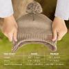 imageBaby Beanies Baby Hats for Boys Girls  Cute Toddler Winter Hat Soft ampamp Stretchy Beanies for Infant Newborn 636 Months Cozy ampamp Warm with Earflap Muff ampamp Pom RegaliaTaupe