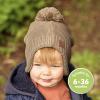 imageBaby Beanies Baby Hats for Boys Girls  Cute Toddler Winter Hat Soft ampamp Stretchy Beanies for Infant Newborn 636 Months Cozy ampamp Warm with Earflap Muff ampamp Pom RegaliaTaupe