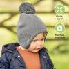 imageBaby Beanies Baby Hats for Boys Girls  Cute Toddler Winter Hat Soft ampamp Stretchy Beanies for Infant Newborn 636 Months Cozy ampamp Warm with Earflap Muff ampamp Pom RegaliaGray