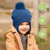 imageBaby Beanies Baby Hats for Boys Girls  Cute Toddler Winter Hat Soft ampamp Stretchy Beanies for Infant Newborn 636 Months Cozy ampamp Warm with Earflap Muff ampamp Pom RegaliaCobalt