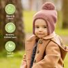 imageBaby Beanies Baby Hats for Boys Girls  Cute Toddler Winter Hat Soft ampamp Stretchy Beanies for Infant Newborn 636 Months Cozy ampamp Warm with Earflap Muff ampamp Pom RegaliaTea Rose