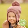 imageBaby Beanies Baby Hats for Boys Girls  Cute Toddler Winter Hat Soft ampamp Stretchy Beanies for Infant Newborn 636 Months Cozy ampamp Warm with Earflap Muff ampamp Pom RegaliaTea Rose
