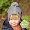 imageBaby Beanies Baby Hats for Boys Girls  Cute Toddler Winter Hat Soft ampamp Stretchy Beanies for Infant Newborn 636 Months Cozy ampamp Warm with Earflap Muff ampamp Pom RegaliaGray