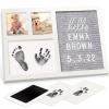 imageBaby Hand and Footprint Kit  Quick Dry Clay Baby Footprint Kit Newborn Keepsake Nursery Picture Frame for Boys Girls Personalized Gifts for Shower ampamp Registry New Mom Gift Onyx BlackAlpine White