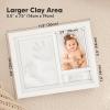 imageBaby Hand and Footprint Kit  Quick Dry Clay Baby Footprint Kit Newborn Keepsake Nursery Picture Frame for Boys Girls Personalized Gifts for Shower ampamp Registry New Mom Gift Onyx BlackAlpine White
