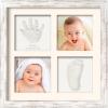 imageBaby Hand and Footprint Kit  Quick Dry Clay Baby Footprint Kit Newborn Keepsake Nursery Picture Frame for Boys Girls Personalized Gifts for Shower ampamp Registry New Mom Gift Onyx BlackVintage White