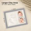 imageBaby Hand and Footprint Kit  Quick Dry Clay Baby Footprint Kit Newborn Keepsake Nursery Picture Frame for Boys Girls Personalized Gifts for Shower ampamp Registry New Mom Gift Onyx BlackCloud Gray