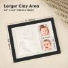 imageBaby Hand and Footprint Kit  Quick Dry Clay Baby Footprint Kit Newborn Keepsake Nursery Picture Frame for Boys Girls Personalized Gifts for Shower ampamp Registry New Mom Gift Onyx BlackOnyx Black