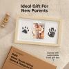 imageInkless Hand and Footprint Kit Boy Girl Newborn Keepsake  No Mess Ink Pad for Baby Handprint Clean Touch Paw Print Kit for Dog Picture Frame Personalized Baby Shower Gifts Onyx BlackAsh Wood