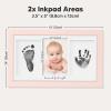 imageInkless Hand and Footprint Kit Boy Girl Newborn Keepsake  No Mess Ink Pad for Baby Handprint Clean Touch Paw Print Kit for Dog Picture Frame Personalized Baby Shower Gifts Onyx BlackPetal Pink
