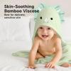 imageKeaBabies Hooded Baby Towel for Newborn  Viscose Derived from Bamboo Large Baby Bath Towels with Hood for Boys Girls Toddler Extra Absorbent ampamp Soft Newborn Bath Essentials CatTriceratops