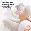 imageOrganic Nursing Pads  14 Washable Viscose Derived from Bamboo Breastfeeding Pads Wash Bag Reusable Breast Pads for Breastfeeding Nipple Pads for Breastfeeding EssentialsPink Sand L 48quotPastel Touch