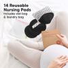 imageOrganic Nursing Pads  14 Washable Viscose Derived from Bamboo Breastfeeding Pads Wash Bag Reusable Breast Pads for Breastfeeding Nipple Pads for Breastfeeding EssentialsPink Sand L 48quotMidnight Black