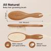 imageWooden Baby Hair Brush  Cradle Cap Baby Brush with Soft Goat Bristles Perfect Gentle Scalp Newborn Comb for Infant Girls Boys Bath EssentialsDark Walnut OvalDark Walnut