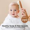 imageWooden Baby Hair Brush  Cradle Cap Baby Brush with Soft Goat Bristles Perfect Gentle Scalp Newborn Comb for Infant Girls Boys Bath EssentialsDark Walnut OvalGolden Oak
