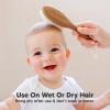 imageWooden Baby Hair Brush  Cradle Cap Baby Brush with Soft Goat Bristles Perfect Gentle Scalp Newborn Comb for Infant Girls Boys Bath EssentialsDark Walnut OvalDark Walnut
