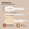 imageWooden Baby Hair Brush  Cradle Cap Baby Brush with Soft Goat Bristles Perfect Gentle Scalp Newborn Comb for Infant Girls Boys Bath EssentialsDark Walnut OvalVanilla