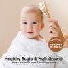 imageWooden Baby Hair Brush  Cradle Cap Baby Brush with Soft Goat Bristles Perfect Gentle Scalp Newborn Comb for Infant Girls Boys Bath EssentialsDark Walnut OvalWalnut