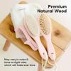 imageWooden Baby Hair Brush  Cradle Cap Baby Brush with Soft Goat Bristles Perfect Gentle Scalp Newborn Comb for Infant Girls Boys Bath EssentialsDark Walnut OvalBlush